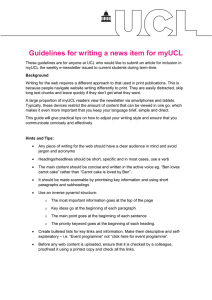 Guidelines for writing a news item for myUCL