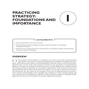 1 PRACTICING STRATEGY: FOUNDATIONS AND