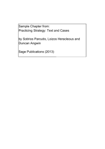 Sample Chapter from: Practicing Strategy: Text and Cases Duncan Angwin
