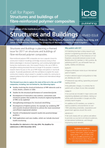 Structures and Buildings Call for Papers Structures and buildings of fibre-reinforced polymer composites