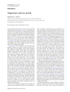 Temperature and tree growth EDITORIAL MICHAEL G. RYAN