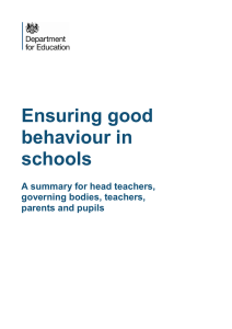 Ensuring good behaviour in schools