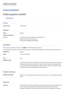 PAX6 peptide ab5895 Product datasheet 2 References Overview