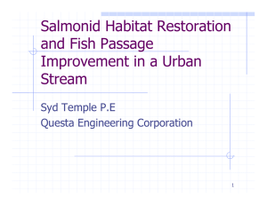 Salmonid Habitat Restoration and Fish Passage Improvement in a Urban Stream