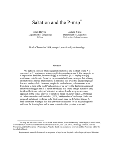 Saltation and the P-map * Bruce Hayes