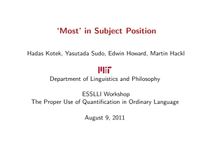‘Most’ in Subject Position