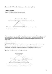Figure 1 First generation activity theory model  The first generation