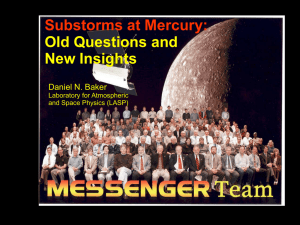 Substorms at Mercury: Old Questions and New Insights Daniel N. Baker