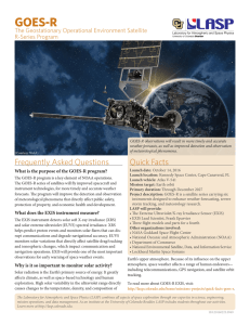 GOES-R The Geostationary Operational Environment Satellite R-Series Program