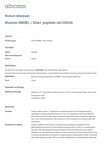 Human NR0B1 / Dax1 peptide ab103536 Product datasheet Overview Product name