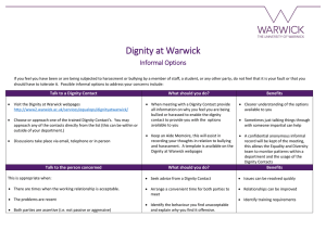 Dignity at Warwick Informal Options