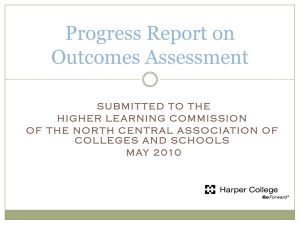 Progress Report on Outcomes Assessment
