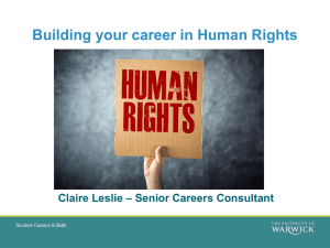 Building your career in Human Rights – Senior Careers Consultant Claire Leslie