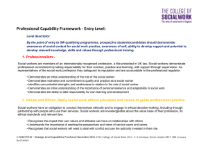 Professional Capability Framework - Entry Level:
