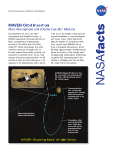 MAVEN Orbit Insertion Mars Atmosphere and Volatile Evolution Mission