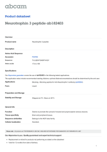 Neurotrophin 3 peptide ab182403 Product datasheet Overview Product name