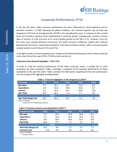Corporate Performance: FY14