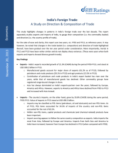 India’s Foreign Trade A Study on Direction &amp; Composition of Trade  s