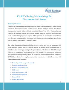 CARE’s Rating Methodology for Pharmaceutical Sector Industry Overview