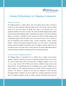 Rating Methodology for Shipping Companies Industry Overview