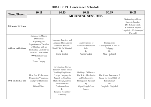 2016 CES PG Conference Schedule S0.11 S0.13 S0.18