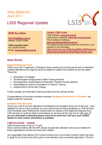 LSIS Regional Update West Midlands April 2011