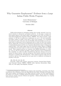 Why Guarantee Employment? Evidence from a Large Indian Public-Works Program Laura Zimmermann