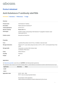 Anti-Substance P antibody ab67006 Product datasheet 1 Abreviews 1 Image