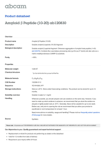 Amyloid Peptide (10-20) ab120830 β Product datasheet