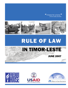 RULE OF LAW IN TIMOR-LESTE