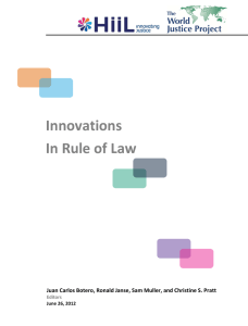 Innovations In Rule of Law