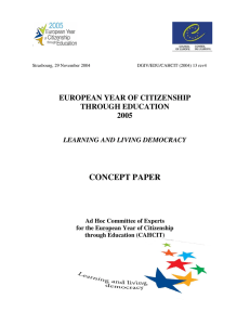 CONCEPT PAPER  EUROPEAN YEAR OF CITIZENSHIP THROUGH EDUCATION