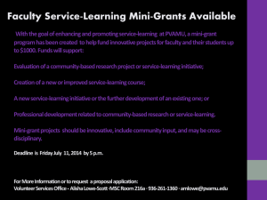 Faculty Service-Learning Mini-Grants Available