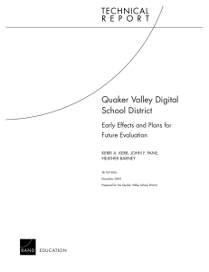 Quaker Valley Digital School District Early Effects and Plans for Future Evaluation