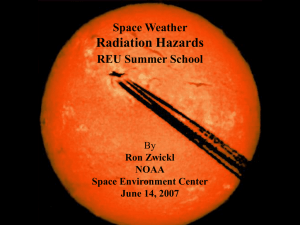 Radiation Hazards Space Weather REU Summer School By