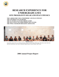 RESEARCH EXPERIENCE FOR UNDERGRADUATES SITE PROGRAM IN SOLAR AND SPACE PHYSICS