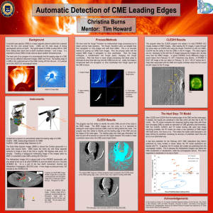 Automatic Detection of CME Leading Edges Christina Burns Mentor:  Tim Howard Background