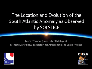 The Location and Evolution of the South Atlantic Anomaly as Observed