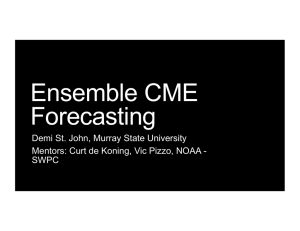 Ensemble CME Forecasting Demi St. John, Murray State University