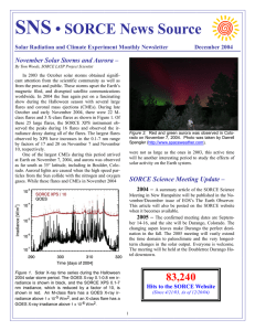 SNS • SORCE News Source November Solar Storms and Aurora –