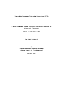 Networking European Citizenship Education (NECE) Dr. Viola B. Georgi