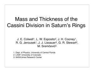 Mass and Thickness of the Cassini Division in Saturnʼs Rings