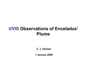UVIS Observations of Enceladus’ Plume C. J. Hansen