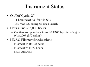 Instrument Status • On/Off Cycle: 27 • Hours On: ~65,000 hours