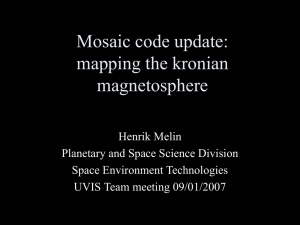 Mosaic code update: mapping the kronian magnetosphere