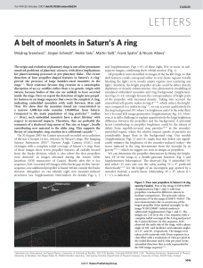 LETTERS A belt of moonlets in Saturn’s A ring Miodrag Sremc ˇevic´