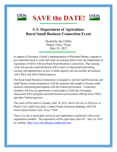 SAVE the DATE!  U.S. Department of Agriculture Rural Small Business Connection Event