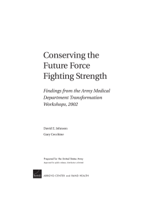 Conserving the Future Force Fighting Strength Findings from the Army Medical