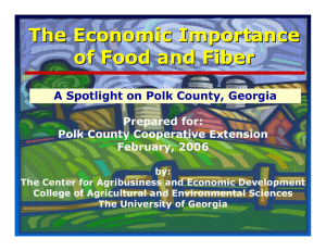 The Economic Importance of Food and Fiber Prepared for: