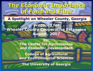 The Economic Importance of Food and Fiber Prepared for Wheeler County Cooperative Extension